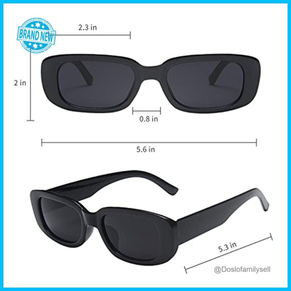 Retro Rectangle Sunglasses Set 12 Pack Y2K Trendy UV Protection Party Wear main image 4